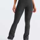 YEOREO Boost Mini Flare Leggings Womens Workout Booty Lifting Leggings Hidden Scrunch Seamless Lilliean Yoga Pants (Gray, Medium)