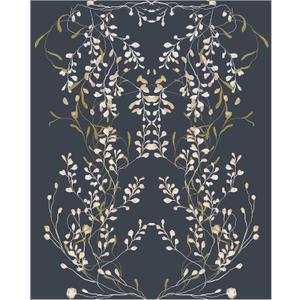 HAOKHOME Floral Wallpaper Peel and Stick Vintage Navy/Beige/Olive Green Damask Wall Paper Renter Friendly Contact Paper 17.7in x 9.8ft