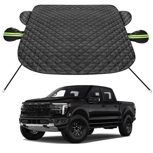 SZYUCHEN Car Windshield Cover for Ice and Snow Compatible with Ford F150/F-150 F250 F350 F450 Super Duty Expedition Lightning Pickup Trucks, Anti-Snow Cover Frost Shield with Side Mirror Covers