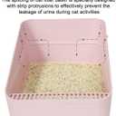 Sfozstra Open High-Sided Litter Box: Pink Medium Anti-Scatter Design - Self-Cleaning Sifting Tray - Low Tracking for Small Cats