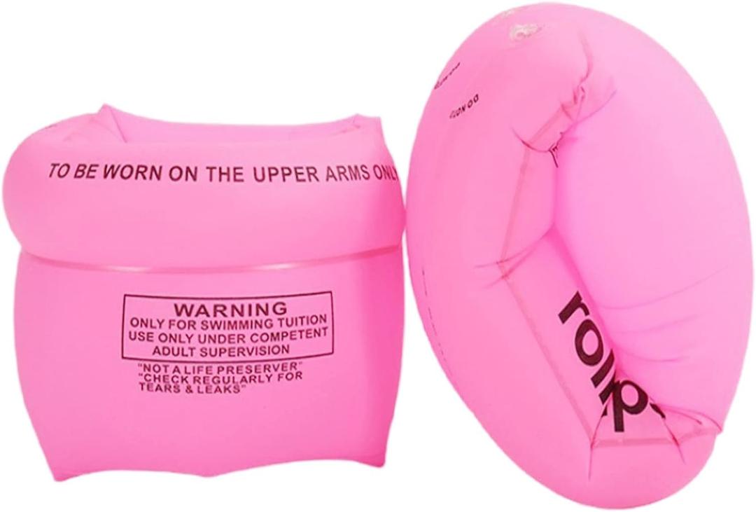 Arm Floaties Swimming Rings for Kids Children Adults, Pool Floats Arm Bands, Inflatable Swim Rings, PVC Arm Bands Floater Sleeves for Toddlers Children 3-5-6-12 Years (Pink x2)