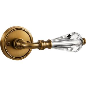 1 Pack Antique Brass Glass Door Lever Passage Crystal Door Levers Door Lever Interior Door Handle for Hall and Closet,Zinc Alloy