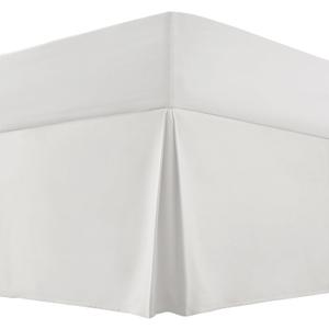 14 Inch Drop Bed Skirt King Size, Microfiber Tailored Style Bedskirt Elegant Pleated Design Platform King Bed Skirt, White