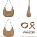 Shoulder Bags for Women Crescent PU Leather Underarm Purses with 3PCS Detachable Strap Cute Hobo Tote Handbag for Work