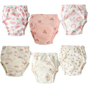 Baby Training Underpants,Soft Cotton Absorbent Potty Training Underwear For Baby Boys And Girls 6 Pack - 6-12months