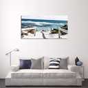 DZL Art S74250 Rottnest Island Beach Seascape Painting Sea Nature Pictures Wall Art Canvas Prints Painting Ready to Hang for Living Room Bedroom Decor Office Wall Decor Home Decoration, 40"L x 20"W