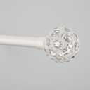 Exclusive Home Curtains Rings 1" Curtain Rod and Coordinating Finial Set, Matte White, Adjustable 66"-120"