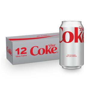 Diet Coke Soda Soft Drink Fridge Pack Cans, 12 fl oz, 12 Pack (EXP 08/16/26)