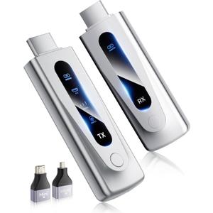 2025 Latest Generation Wireless HDMI Transmitter and Receiver 4K - Upgraded Chipset & Extended Range 394FT/120M, Plug&Play 2.4G/5.8G Dual Band, 4K Decode 1080P@60Hz, Video/Audio to Monitor from PC