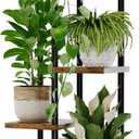 Bamworld Plant Stand Indoor, Corner 4 Tier Metal Plant Shelf for Multiple Plants, Tiered Flower Pot Stands for Patio Garden Balcony Living Room Bedroom, Brown