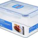 LOCK & LOCK Easy Essentials Food Lids/Pantry Storage/Airtight Containers, BPA Free, Rectangle - 8 Cup - for Cookies, Clear