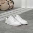FRACORA Mens White Tennis Shoes Low Top Fashion Sneakers PU Leather Casual Shoe for Men (White) 45