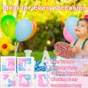 Baby Boxes with Letters, 5 Transparent Baby Shower Balloon Boxes with 78 Letters & Numbers for Gender Reveal Decorations Birthday Wedding Party Grad Backdrop Bridal Shower, White