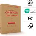 Sunbeam Electric Throw Royal Luxe Microplush Heated Blanket, 4 Heat Settings, 4-Hour Auto Shut-Off, Fast Heating, Warm and Cozy, Admiral Blue Color, 50" x 60"