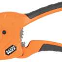 Klein Tools 50063 Ratcheting PVC Pipe Cutter, Cuts 1-1/4-Inch I.D. PVC, CPVC, PEX Pipes, One-Handed Operation, Replaceable Blades