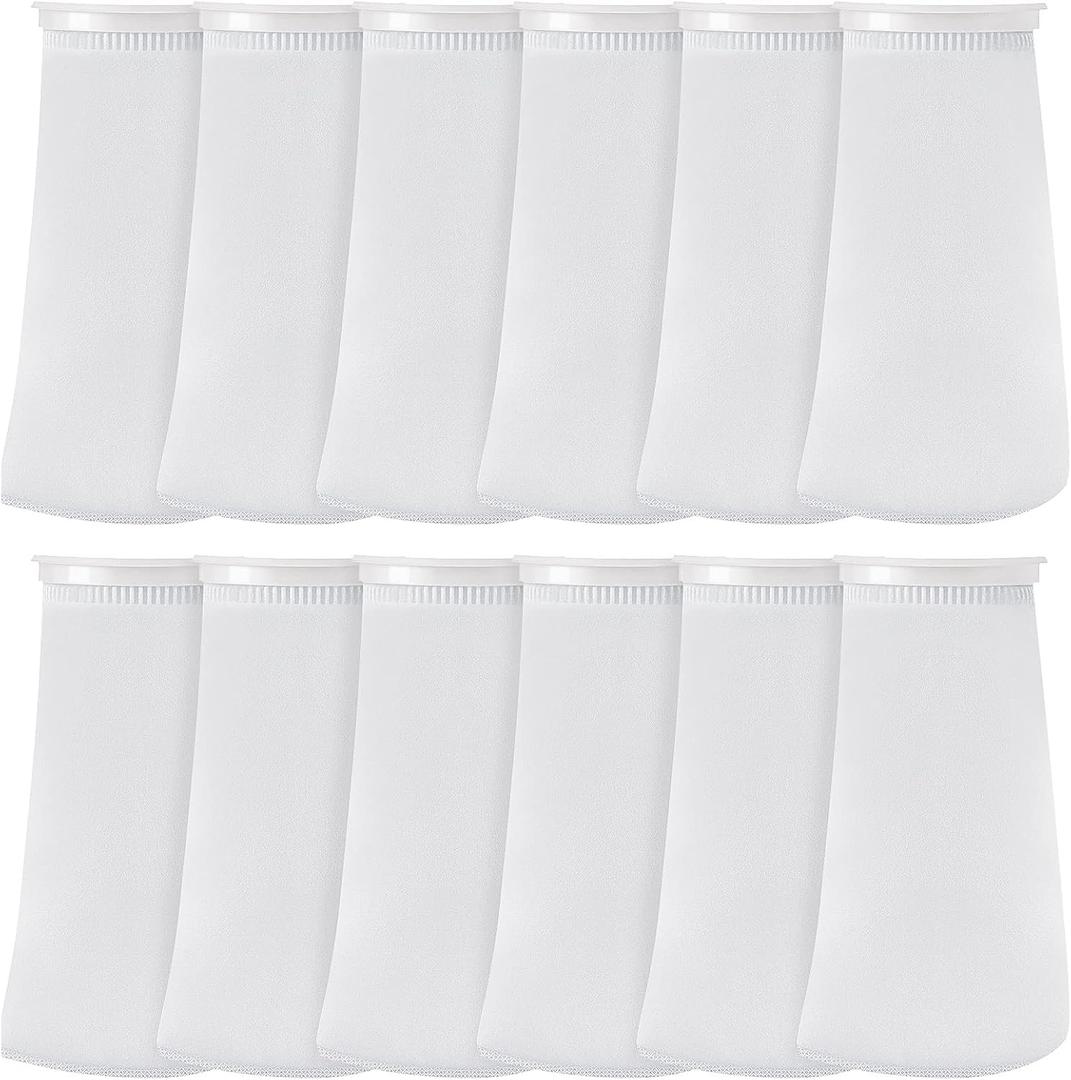 Jecery 16 Pack 4 Inch Ring Filter Socks 200 m Aquarium Filter Bags Aquarium Socks for Tank Sump Saltwater Freshwater(9  4 inches)