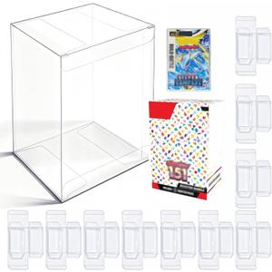 10PCS Plastic Protector Case For Booster Bundle/Build & Battle Foldable Clear Display Box Plastic Display Case Compatible with Booster Bundle Collectors Cards Protector