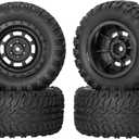 RC Station 12mm Hex RC Wheels and Tires for 1/14 Hyper Go H14BM Tires and Wheels for 1/10 Scale Traxxas RC Short Course Truck Riaario Amoril Mini RC Truck Tires Wheels Pre Glued 4PCS