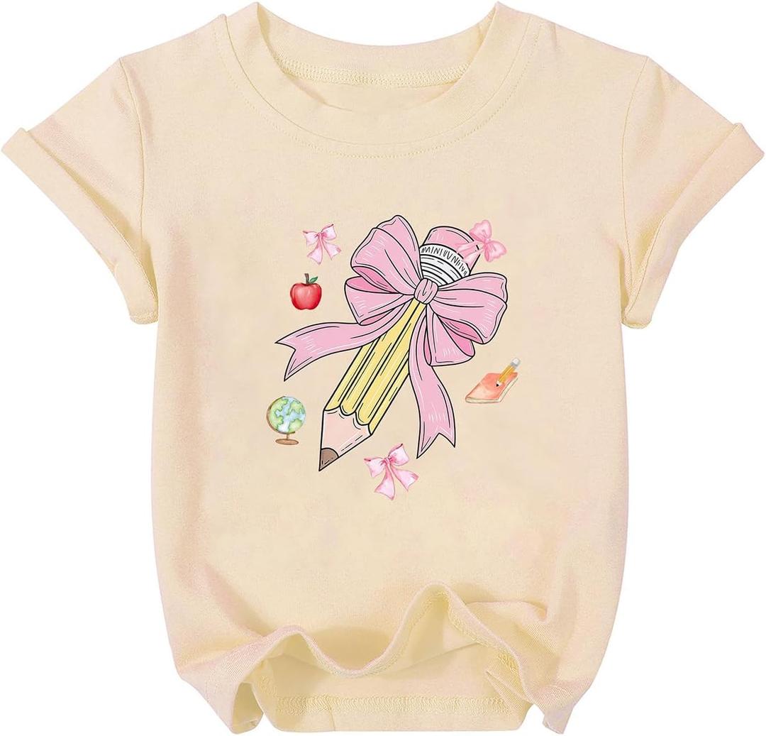 Kindergarten Shirt for Girls Boys First Day of School Tshirt Cute Little Kids Back to School Tee Tops (2-3T, Apricot)