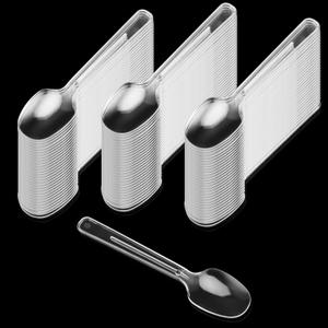200 Pack 4 Inch Clear Plastic Spoons, Mini Dessert Spoons, Transparent Small Plastic Teaspoon Tableware for Kitchen, Party, Dessert Station