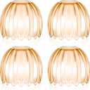 4 Pcs Amber Glass Tulip Lamp Shades Small Flower Art Sconce Shade E26 Base 1.65" Top x 4.45" Dia. x 4.33" H Mini Lampshades Replacement for Table Chandelier Decor Vanity Pendant Light Cover