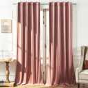 Timeper Wild Rose Pink Velvet Curtains W42 x L96 inches 2 Panels, Light Blocking Curtains for Bedroom Living Room Thermal Insulated Luxury Super Soft Window Drapes,Back Tab & Rod Pocket