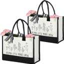 Panelee 2 Pcs Teacher Appreciation Gifts Teacher Canvas Tote Bag Thank You Gifts for Women Student End of Year Graduation