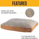 Carhartt Durable Canvas Pet Bed, Water Resistant Firm Duck Dog Bed, Deep Wine (Sherpa Top), Medium