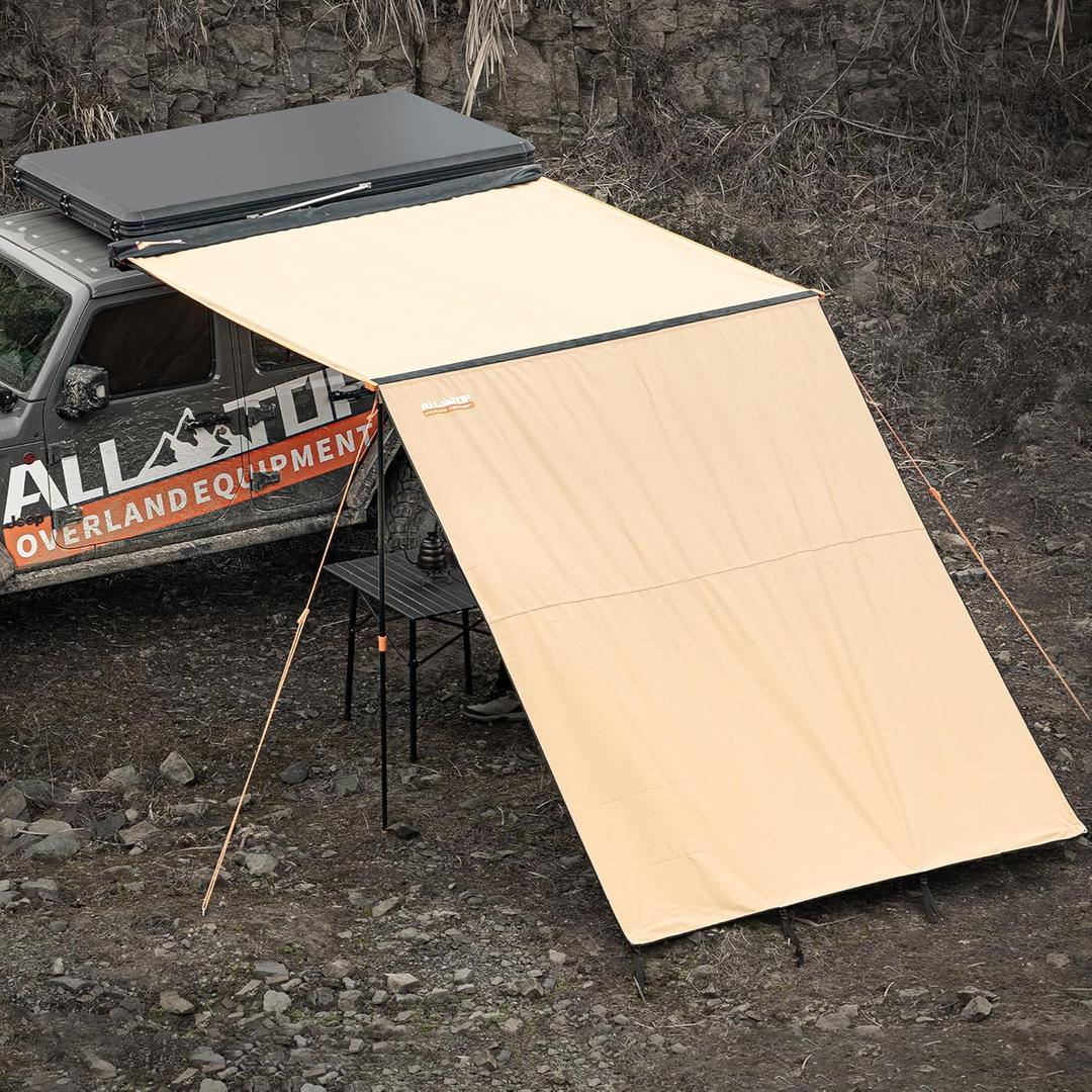 ALL-TOP Awning Wall Universal Multi-Side, 8.2ft x 8.5ft, Waterproof Ripstop UV-Resistant Awning Extension for Extra Privacy & Shade