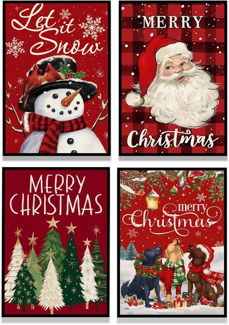 4 Pack Diamond Art Kits for Adults, Christmas Diamond Painting Kits for Beginners, Santa Claus Diamonds Art Painting Kits, Snowman 5D Round Full Drill Crafts Kits Home Decor Gifts 11.8x15.7inch (DP01697)