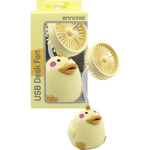 6 x Cute Yellow Duck Desk Fan with Pen Holder Animal Fan, Duck Decor for Office, Funny Accessories, Small USB Fan, Unique Teacher Gift, Coworker Gift, Novelty Decor