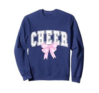 Cheer Coquette Pink Bow Cheerleader Sweatshirt, L