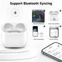 Replacement for Airpods 3 Generation Wireless Charging Case, Compatible only with Airpods 3 Charger case,with Bluetooth Pairing Sync Button,Hard Shell,White