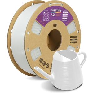 OVERTURE ASA Filament 1.75mm, 1kg Spool (2.2lbs) 3D Printer Filament, Premium Anti-UV, ASA Filament Perfect for Printing Outdoor Functional Parts, Dimensional Accuracy +/- 0.02 mm (White)