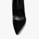 NEWBELLA Women's Platform Pumps Stiletto Heels Pointed Toe Slip On Dress Shoes-High Heels for Wedding, Party Black, Size 6