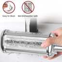 3PCS Pasta Maker Attachment for All Kitchenaid Stand Mixers, Stainless Steel Pasta Attachments Include Spaghetti Cutter & Fettuccine Cutter, Pasta Roller with 8 thickness knob