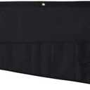 AMIREE 16 Pockets Wrench Roll Up Pouch, Ratchet & Standard (SAE/MM) Wrench Roll Pouches, Heavy Duty Tool Bag, 100% PVC Laminated Waterproof Tools Pouch - (Tools are not Included) (COAL BLACK)