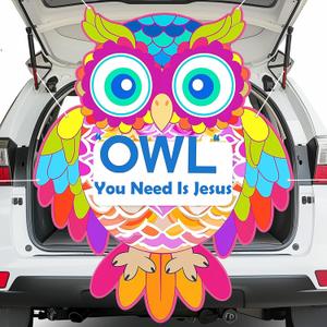 Halloween Trunk Or Treat Car Decorations Kit, Owl Christian Trunk or Treat Car Decorations Kit for Suv Archway Garage Door Halloween party decorations Religious