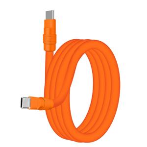 chubbycable Chubby 2.0 Fast Charging Cable Durable Soft Silicone USB C Cable 240W Extra Thick Phone Charger Cord Data Transfer Cord, Orange+Orange, Type-C to Type-C, 13.1 FT