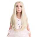 PATTNIUM Kids Blonde Wig Long Straight Wig Girls Blonde Child Wigs Heat Resistant Synthetic Wigs(Blonde)