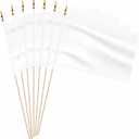 20 Pack White Mini Wood Stick Sublimation Flag Set,5x8 Inch Solid Color Blank Hand Held Small Miniature Plain Flags for DIY Graffiti,School,Kids Birthday,Grand Opening Decorations