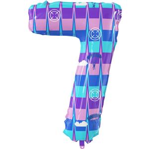 40 Inch Video Game Theme Number 7 Balloons Large Birthday Party Number Balloons Piata Gaming for Kids Battle Boys Birthday Party Decoration Supplies (Purple Blue)