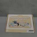 Wooden Dollhouse Furniture Set, Sanlebi Doll House Accessories and Furniture, Miniature Furniture Including 5 Room Kits, Pretend Play Toy Gift for Boys Girls Toddler 3+