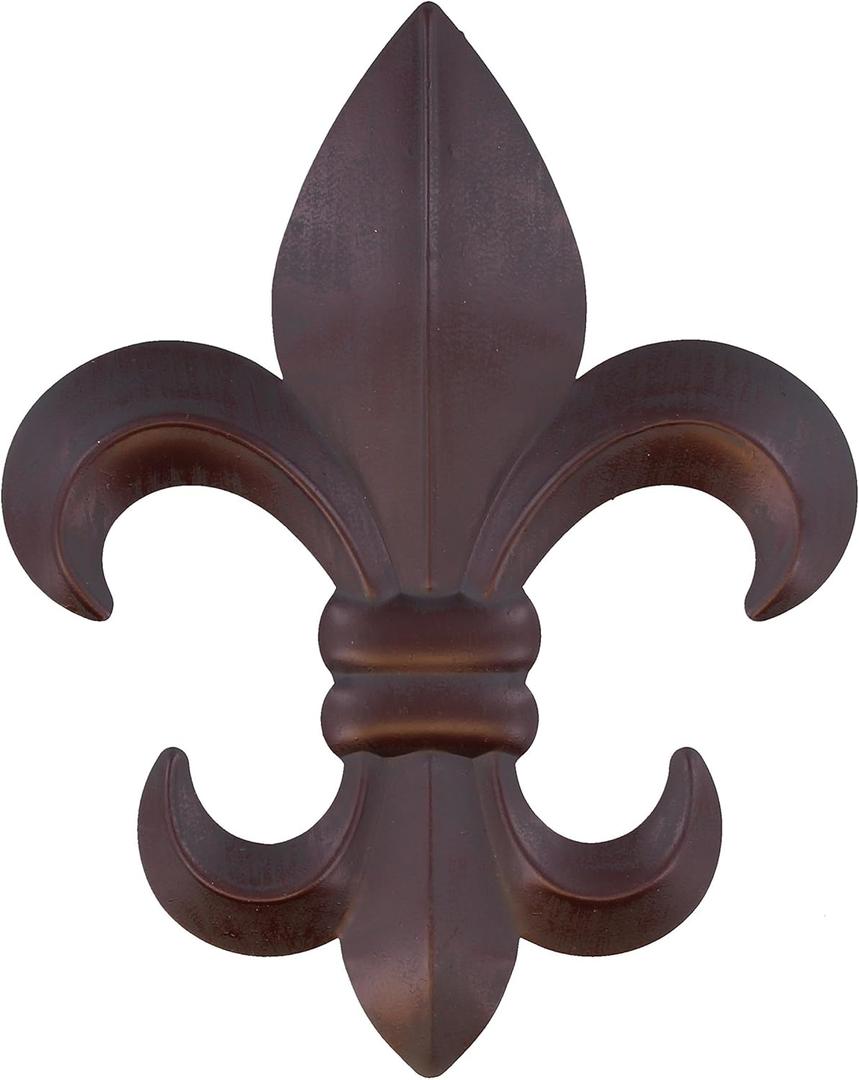 10" Metal Fleur De Lis Wall Plaque / Art with hanger - Rustic Creole Decor