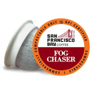 San Francisco Bay Coffee - Medium-Dark Roast - Fog Chaser (80 ct) - Single Serve Coffee Pods, Commercially Compostable, K Cup Compatible, Best By: 21 MAR 2026