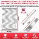 Grill Parts Kit for Napoleon Rogue SE 425, XT 425 & Freestyle 425 Series | For napoleon rogue RXT425SIBPK-1, RXT425SBNMK-1-A, R425PK-1 parts, 304 Stainless Steel Grids Heat Plates & Burners, Tool-Free