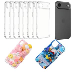 stino DIY Phone Junk Case for iPhone, 10 Pack Clear Cases, Crystal Transparent Junk Case Supplies (for iPhone 17 Air)