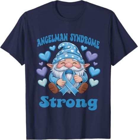 Angelman Syndrome Strong Ribbon blue Gnome T-Shirt, Size: 3X