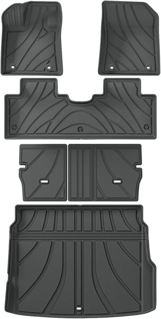 TPE Floor Mats Compatible for 2025 Geely Galaxy Starship 7 EM-i All Weather Protector Foot Pads Waterproof Cargo Liners(LHD&RHD)(Floor Mats 6pcs)