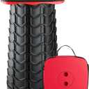 Boreeman Upgraded Collapsible Stool, Square Portable Stool, Lightweight Yet More Sturdy with Load Capacity 400lbs, Perfect for Camping Fishing Hiking BBQ (Square Red)